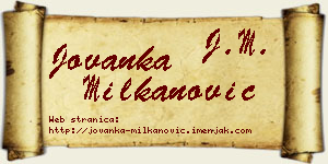 Jovanka Milkanović vizit kartica